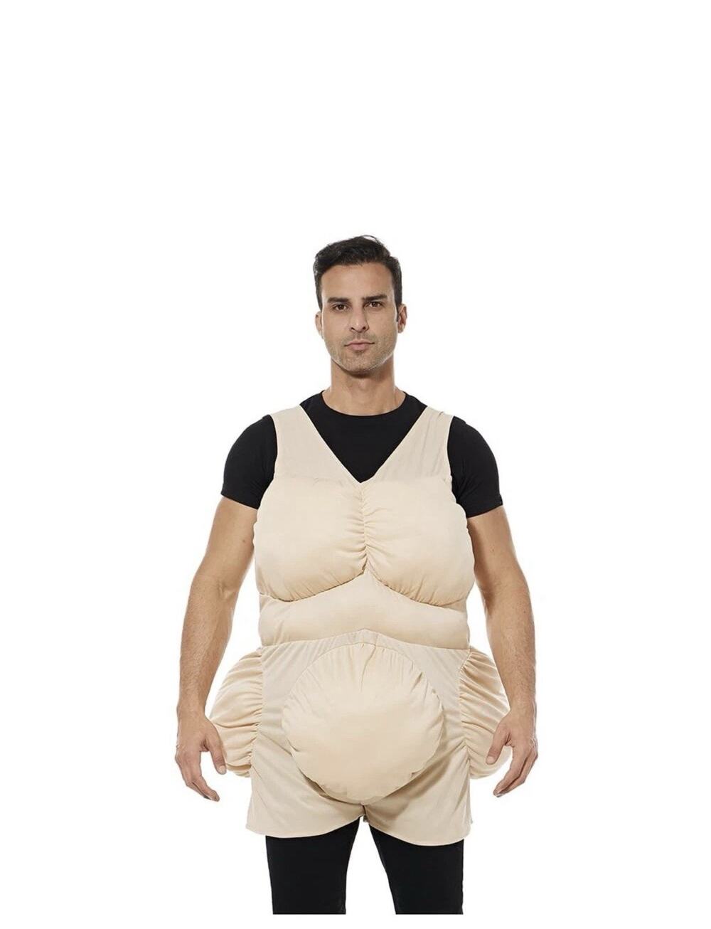 EraSpooky Adult Unisex Fat Suit Funny The Old Chubby Halloween Costume